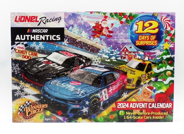 Lionel Racing Advent Kalender mit 12 1:64 Nascar Diecast