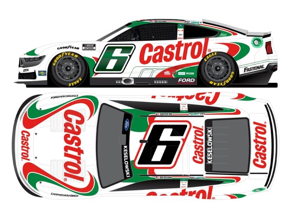 Brad Keselowski #6 NASCAR 2024 RFKR Ford Castrol Throwback 1:24