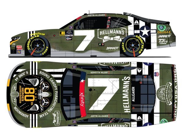 Justin Allgaier #7 NASCAR 2024 JRM Chevrolet Hellmanns RCPT Salutes 1:24 Standard