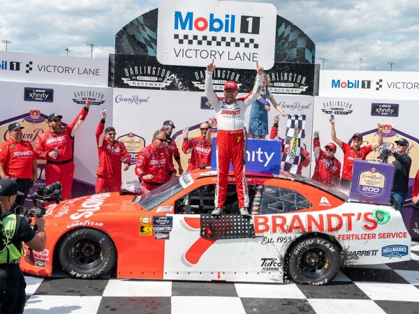 Justin Allgaier #7 NASCAR 2024 JRM Chevrolet Brandt Throwback Darlington Race Win 1:24