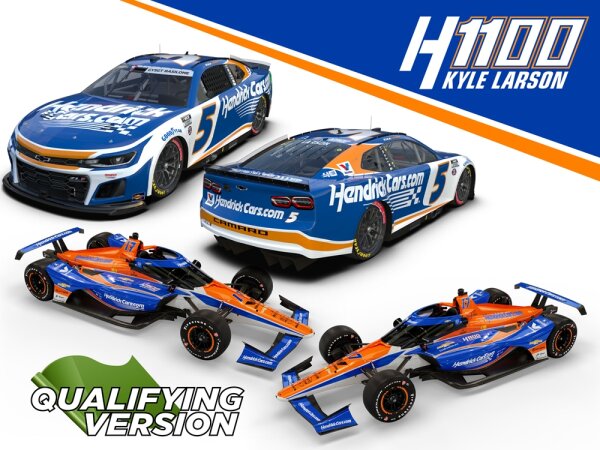 Kyle Larson HM NASCAR / INDYCAR 2024 HendrickCars.com 1100 Car set Qualifying Version 1:24