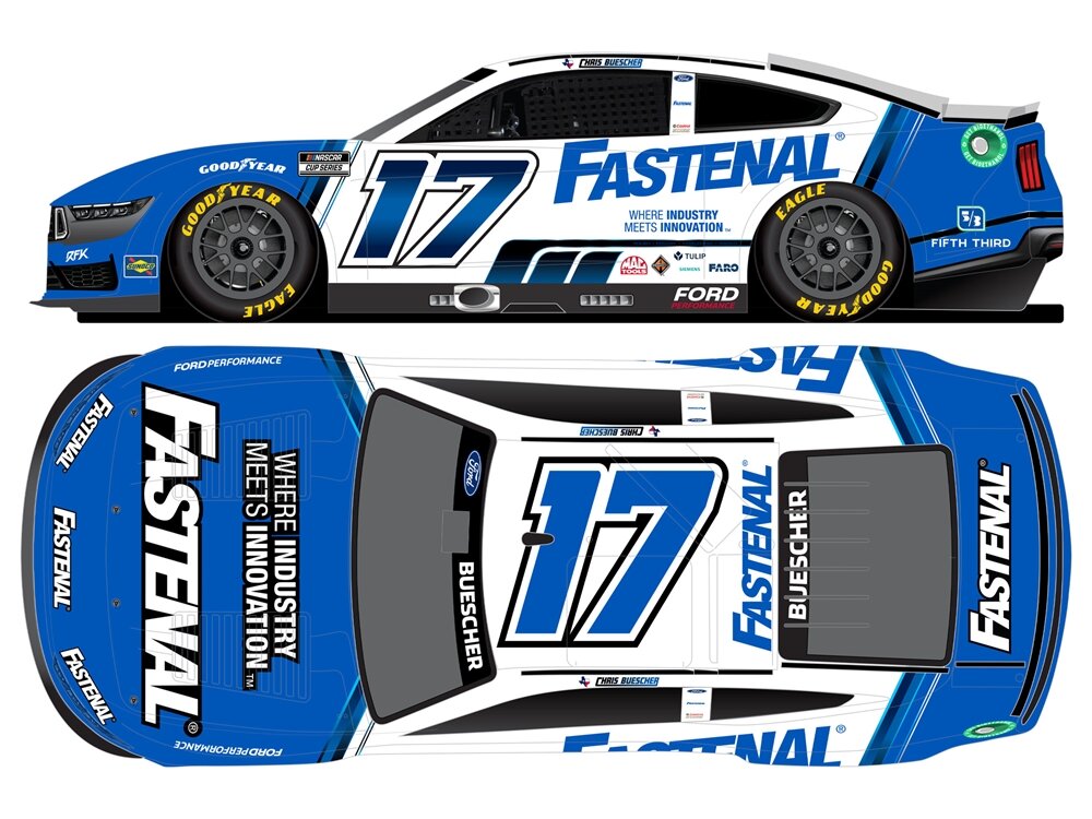 Chris Buescher #17 NASCAR 2024 RFK Ford Fastenal White 1:24 - NASCARJ ...