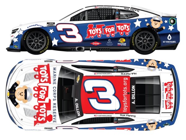 Austin Dillon #3 NASCAR 2024 RCR Chevrolet Toys For Tots 1:64