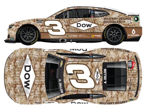 Austin Dillon #3 NASCAR 2024 RCR Chevrolet Dow Salutes to Veterans 1:24