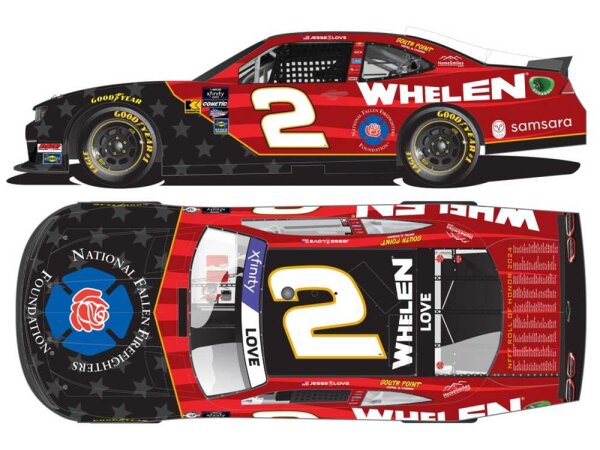 Jesse Love #2 NASCAR 2024 Chevrolet RCR National Fallen Firefighters Foundation 1:64