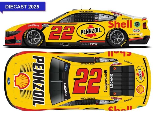 Joey Logano #22 NASCAR 2025 TP Ford Shell-Pennzoil 1:64