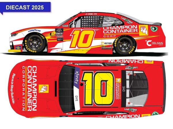 Daniel Dye #10 NASCAR 2025 Chevrolet KR Champion Container 1:64