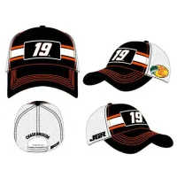 Chase Briscoe 2025 Striped #19 Mesh Hat Black White Cap