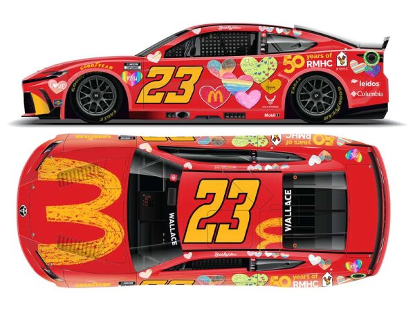 Bubba Wallace #23 NASCAR 2025 23XI Toyota McDonalds Gift To RMHC 1:64