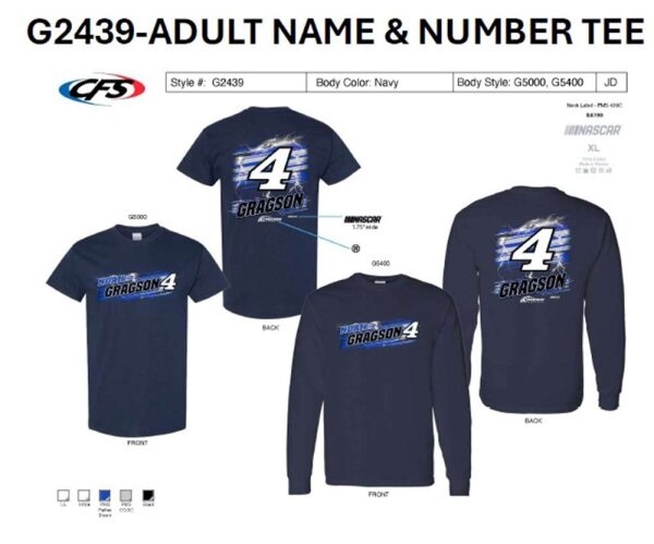 Noah Gragson 2025 Adult Name & Number T-Shirt