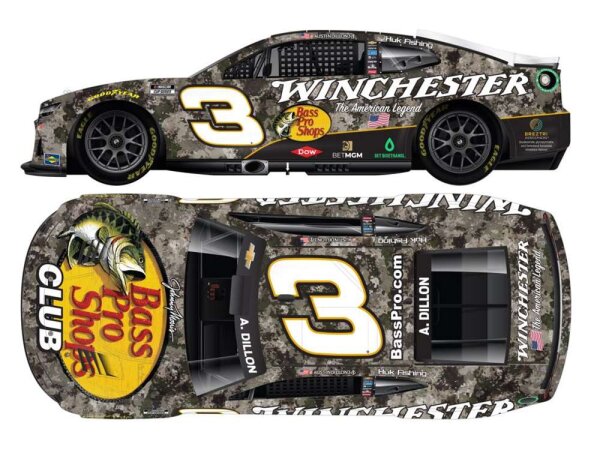 Austin Dillon #3 NASCAR 2025 RCR Chevrolet Bass Pro Shops / Winchester 1:24