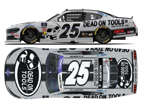 Harrison Burton #25 NASCAR 2025 AMR Ford Dead On Tools 1:24