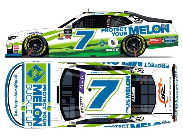 Justin Allgaier #7 NASCAR 2025 JRM Chevrolet Protect Your Melon 1:24