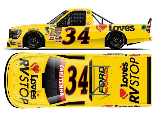 Layne Riggs #34 NASCAR 2025 Loves FRM Stop Truck Series 1:64