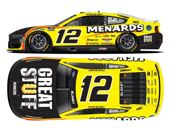 Ryan Blaney #12 NASCAR 2024 Menards Great Stuff 1:24 Color Chrome
