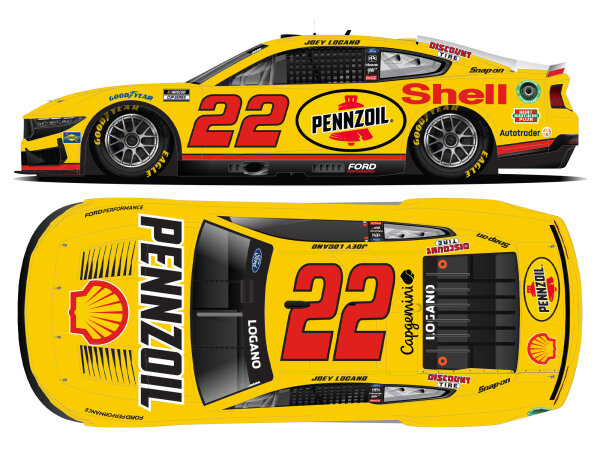 Joey Logano #22 NASCAR 2024 TP Ford Shell-Pennzoil 1:24 Color Chrome